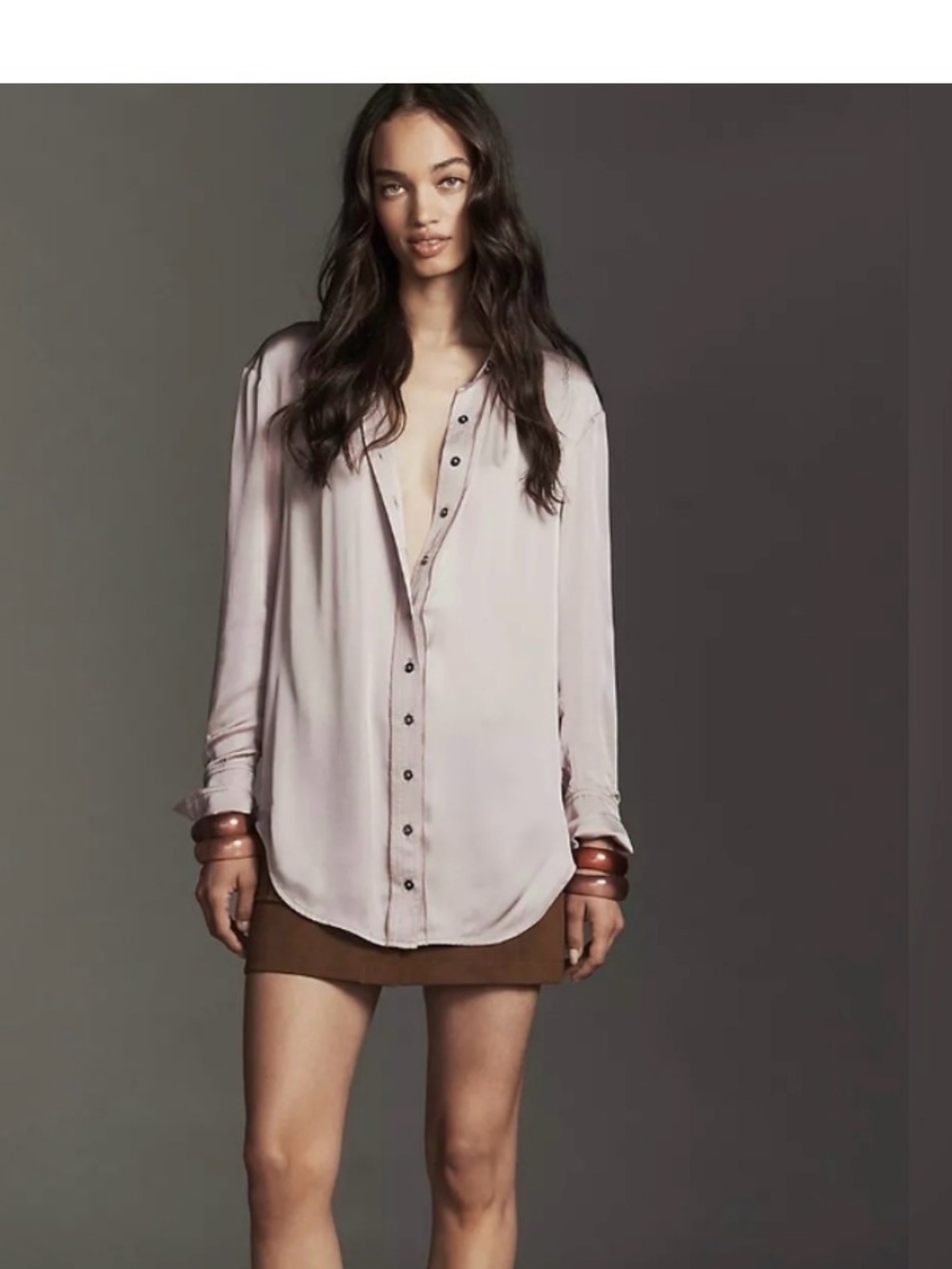 Pilcro Anthropologie silk button down blouse NWT